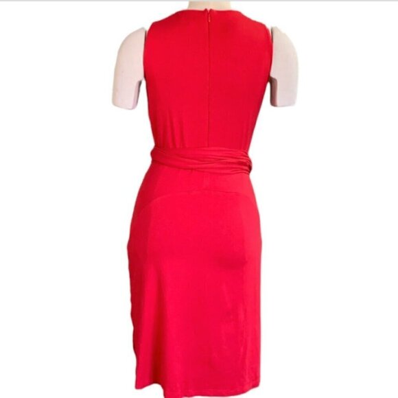 Banana Republic Issa London Collection Wrap Dress Sz 4 Red #13H - Picture 4 of 8